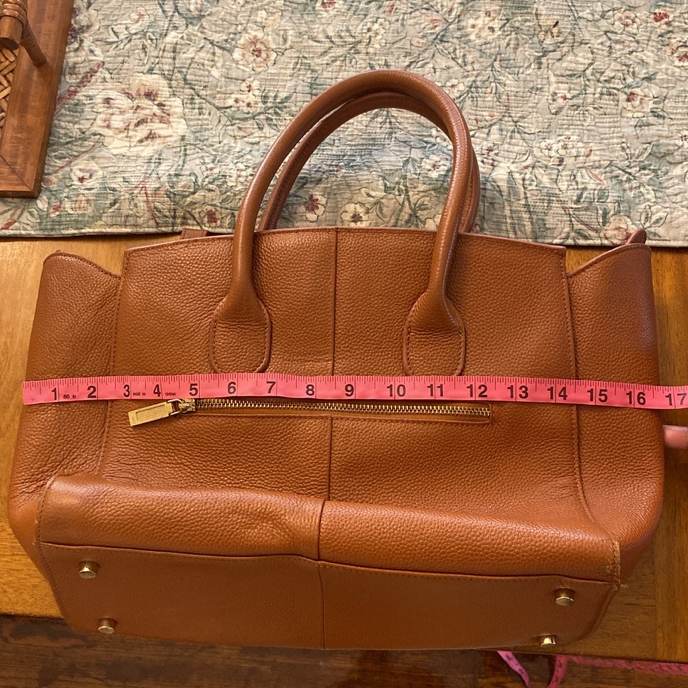 Zenith Leather Shoulder Handbag Brown with Gold Hardware - Picture 5 of 9